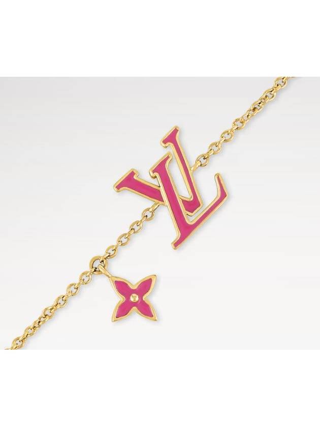 LV Iconic Enamel Bracelet Gold Fuchsia - LOUIS VUITTON - BALAAN 4