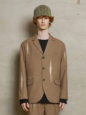 Lip Blazer Jacket Brown - UNALLOYED - BALAAN 1