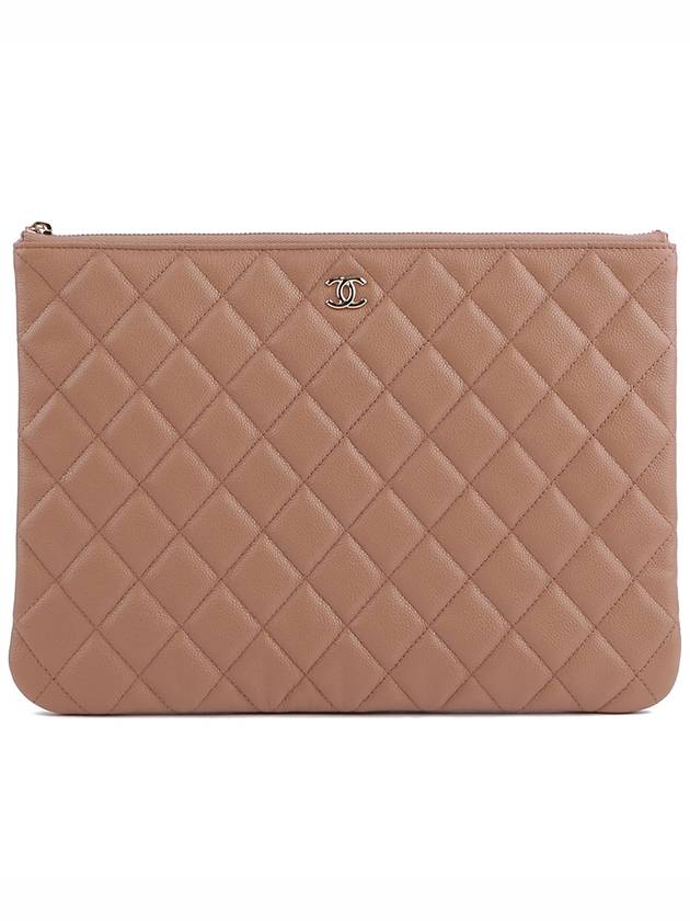 Classic Gold Caviar Medium Clutch Bag Beige - CHANEL - BALAAN 2