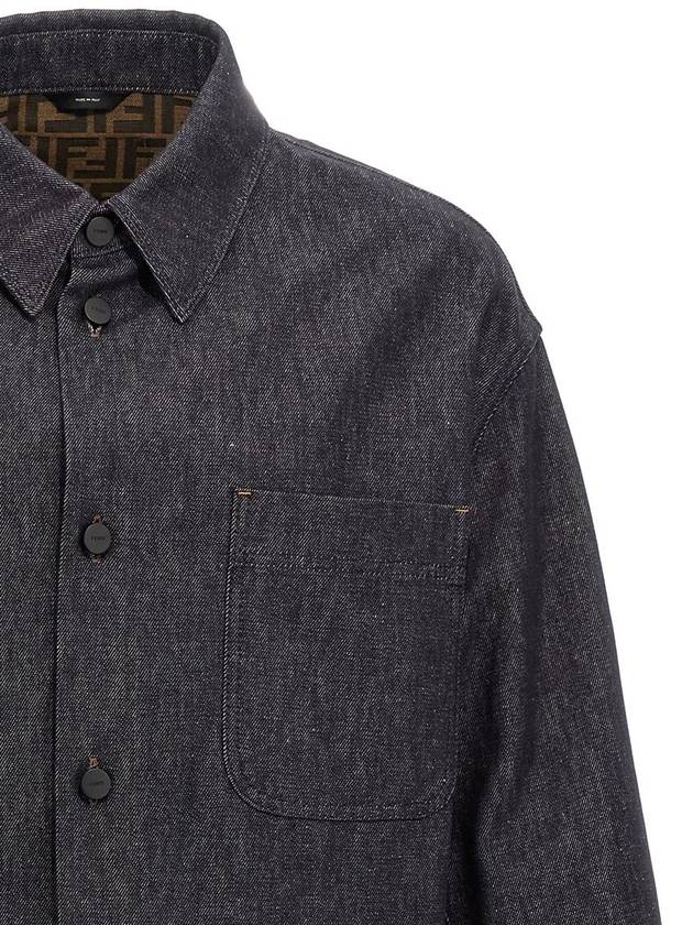 Side Pocket Denim Jacket Blue - FENDI - BALAAN 4