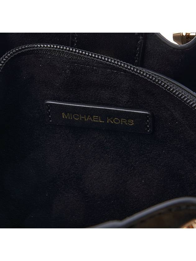 Jenna Logo Decorated Leather Shoulder Bag Black - MICHAEL KORS - BALAAN 11