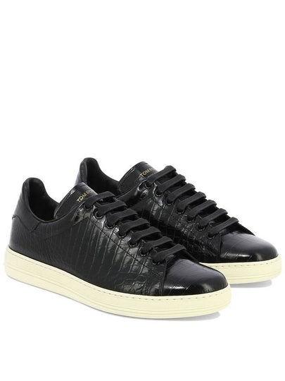 Tom Ford Black Leather Sneakers - TOM FORD - BALAAN 2