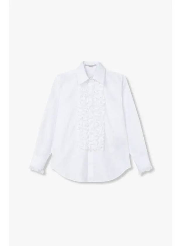 STELLA McCARTNEY Ruffled Cotton Tuxedo Shirt White - STELLA MCCARTNEY - BALAAN 1