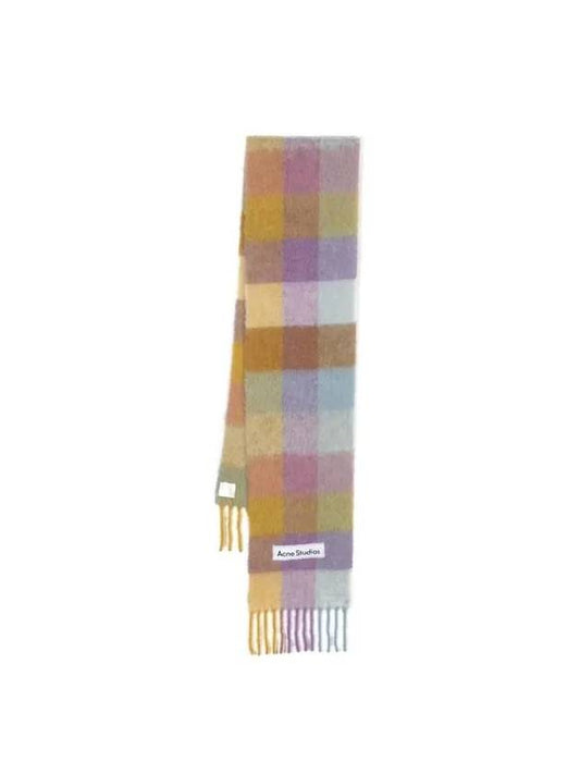 Check Mohair Muffler Violet Yellow - ACNE STUDIOS - BALAAN 1