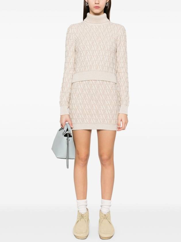 Turtleneck Knit Top Beige - FENDI - BALAAN 3