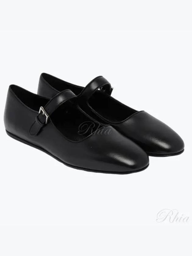 Ava Square Toe Mary Jane Flat Black - THE ROW - BALAAN 2