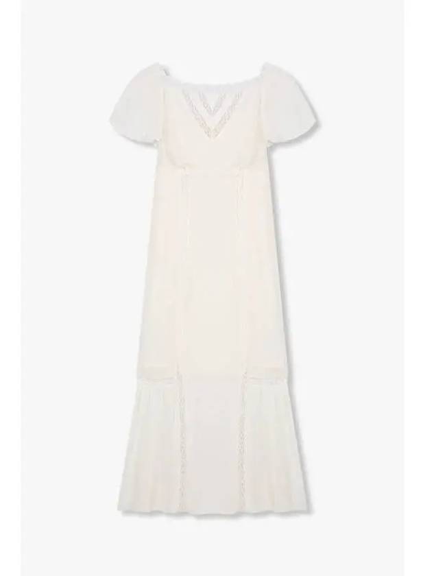 Flower Lace Boat Neck Dress Domini White - REFORMATION - BALAAN 1