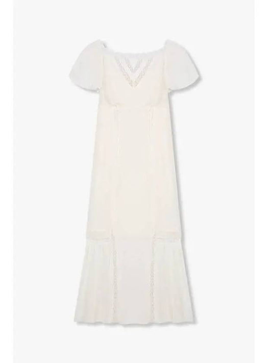 Flower Lace Boat Neck Dress Domini White - REFORMATION - BALAAN 1