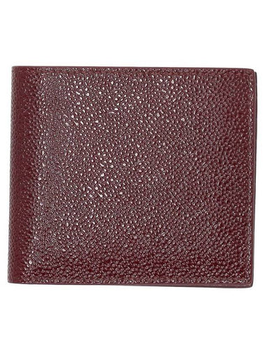 Inside RWB Top Pebble Leather Bifold Half Wallet Burgundy - THOM BROWNE - BALAAN 1