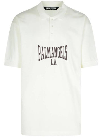 PALM ANGELS COLLEGE POLO S/S - PALM ANGELS - BALAAN 1