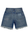 Fringe Denim Shorts Blue - FENDI - BALAAN 3