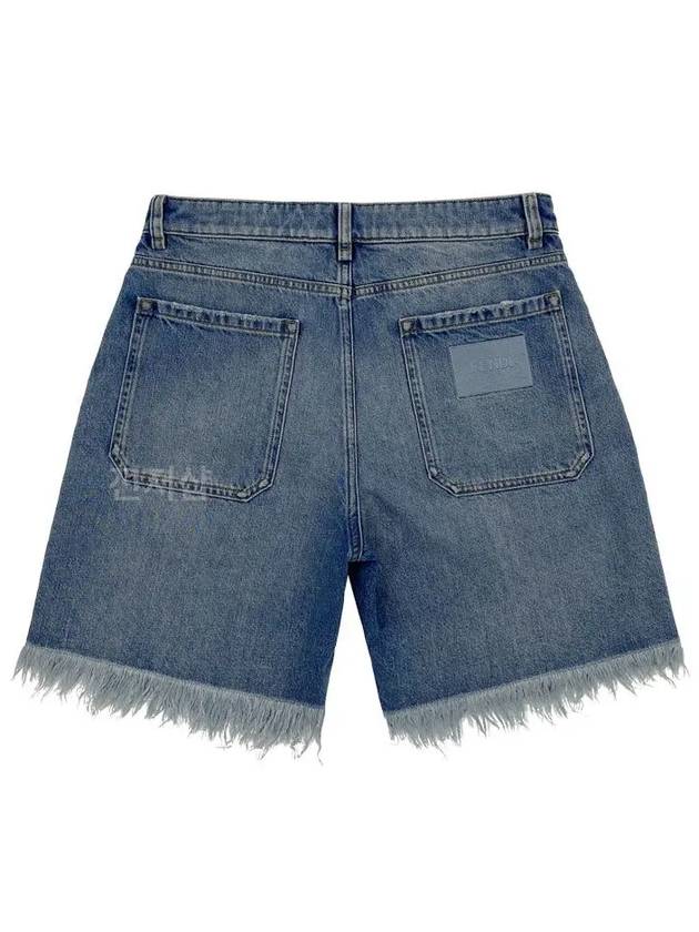 Fringe Denim Shorts Blue - FENDI - BALAAN 4