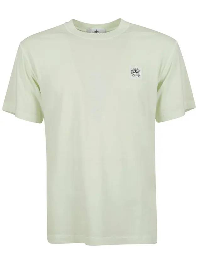 Pisato Effect Logo Patch Short Sleeve T-Shirt Light Green - STONE ISLAND - BALAAN 1