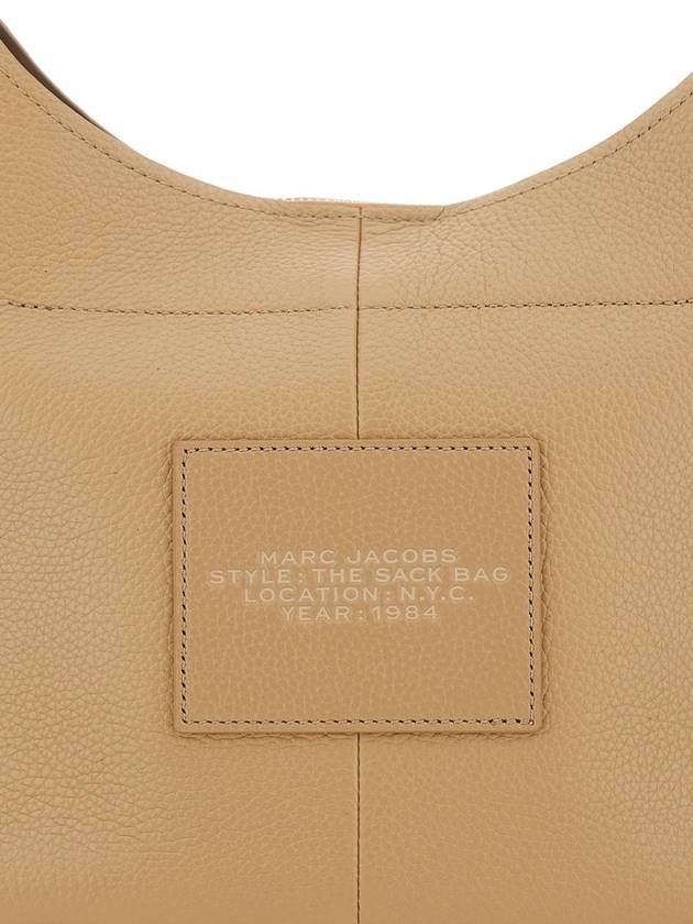 'The Sack' Beige Shoulder Bag With Embossed Logo In Grained Leather Woman - MARC JACOBS - BALAAN 3