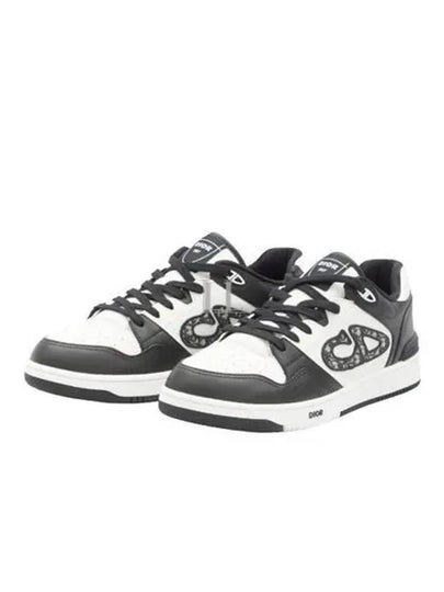 Oblique Detail Leather Low Top Sneakers White Black - DIOR - BALAAN 2