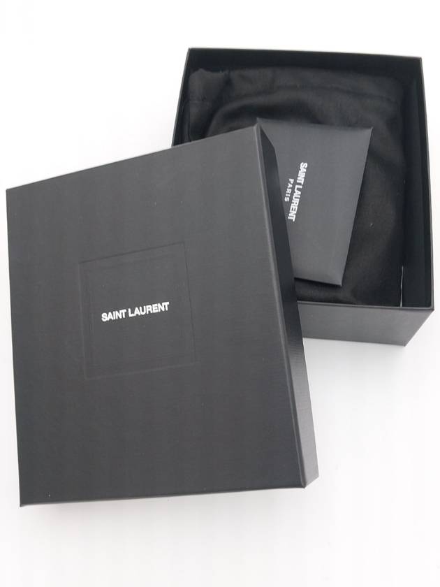 Matelasse Monogram Quilting Flap Half Wallet Black - SAINT LAURENT - BALAAN 7