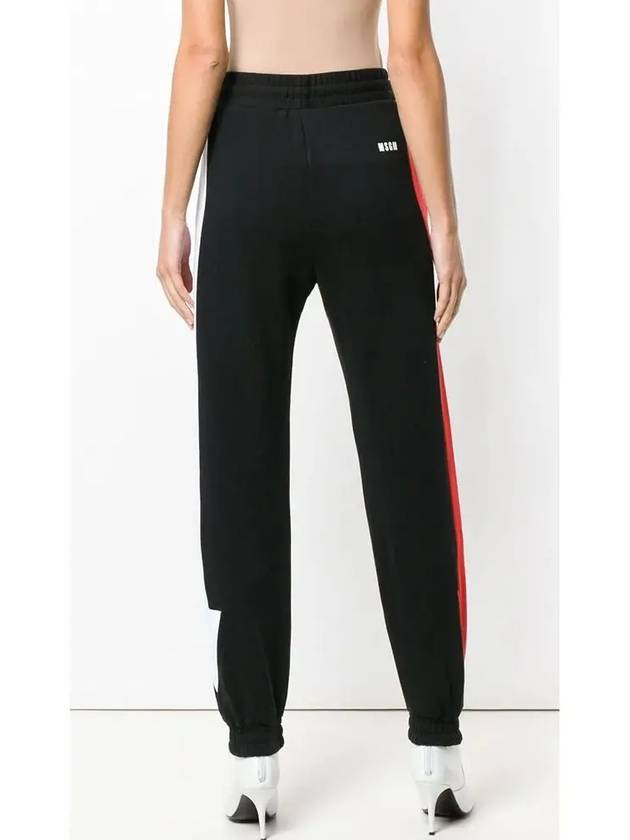 Arrow Side Cotton Track Pants Black - MSGM - BALAAN 4