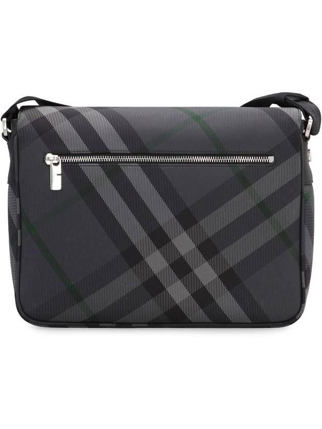 Grid Check Messenger Bag Charcoal - BURBERRY - BALAAN 4