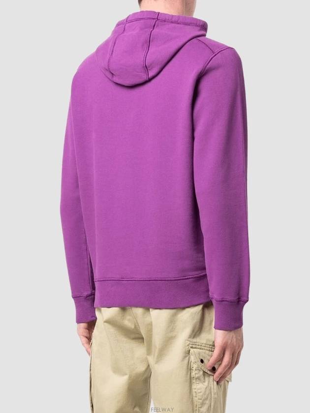 Wappen Patch Brushed Cotton Fleece Hoodie Violet - STONE ISLAND - BALAAN 5