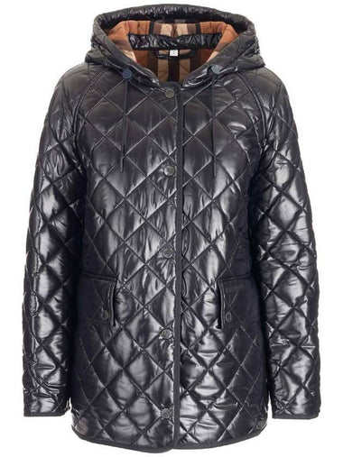 Diamond Quilted Temperature Control Hooded Jacket Black - BURBERRY - BALAAN 1