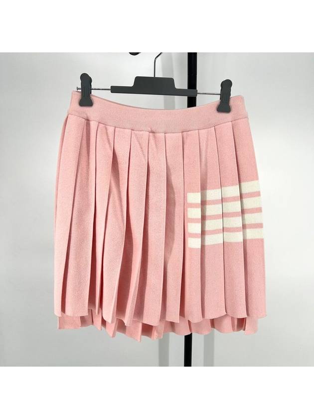 Diagonal armband pleated mini skirt pink - THOM BROWNE - BALAAN 2