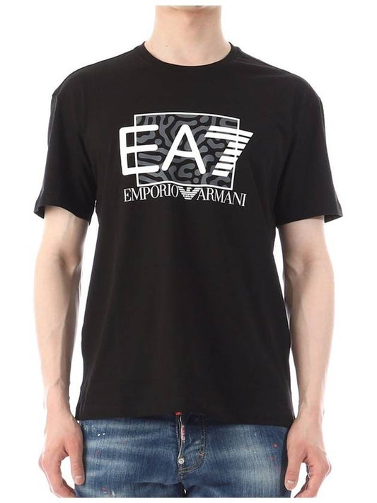 Armani EA7 Emporio Logo Graphic Print Short Sleeve T Shirt 3RPT01 1200 - EMPORIO ARMANI - BALAAN 2