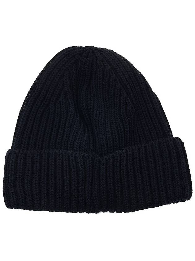 Lens Wappen Extra Fine Merino Wool Beanie Navy - CP COMPANY - BALAAN 3