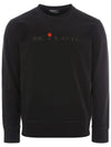 Logo Print Crew Neck Sweatshirt Black - KITON - BALAAN 3