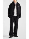 Cotton Fleece Cardigan Hoodie Jacket - PRADA - BALAAN 4