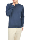 Men's Crew Neck Wool Knit Blue - DRUMOHR - BALAAN 6