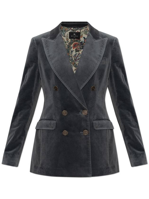 Double breasted velvet jacket gray - ETRO - BALAAN 2