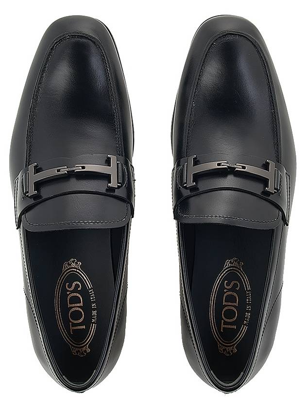 Double T Leather Loafers Black - TOD'S - BALAAN 7