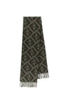 FF Motif Fringe Cashmere Scarf Green - FENDI - BALAAN 2