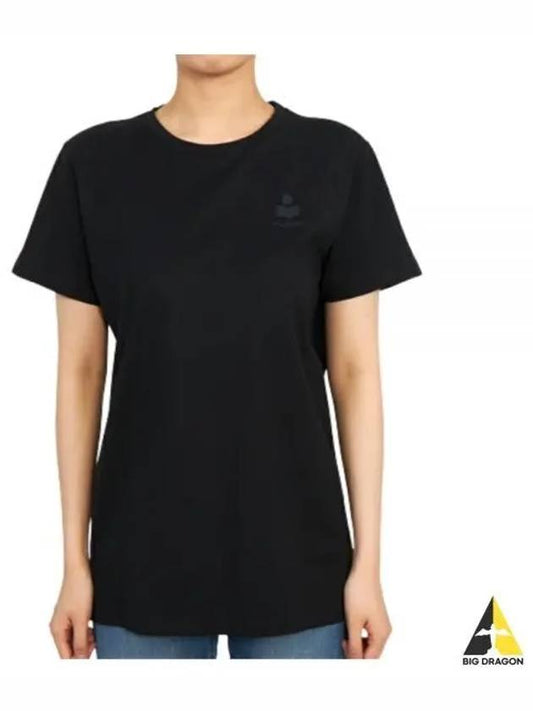 Aby Logo Short Sleeve T-Shirt Black - ISABEL MARANT - BALAAN 2