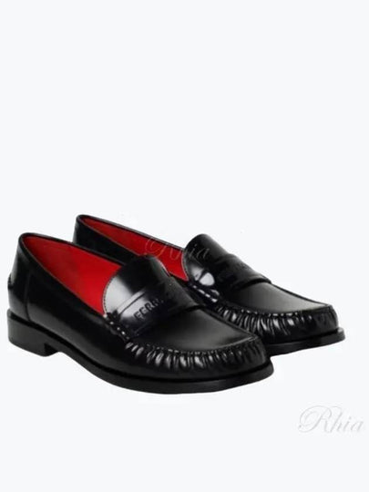 Logo Leather Loafers Black - SALVATORE FERRAGAMO - BALAAN 2