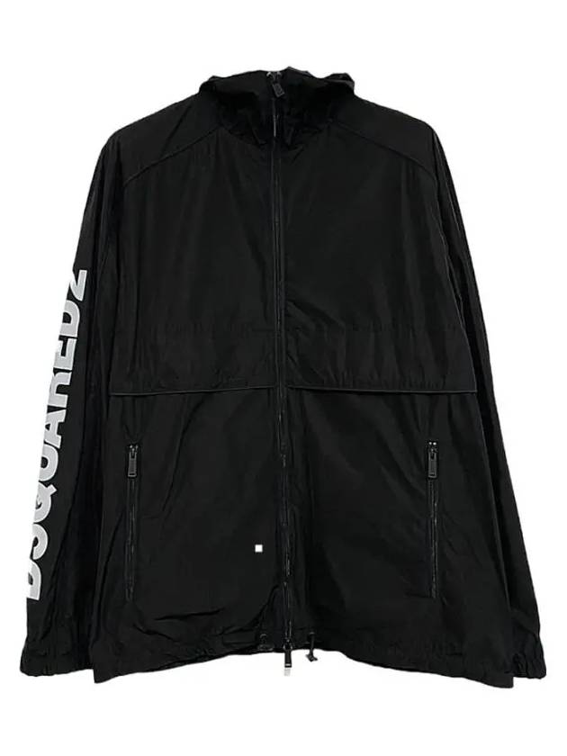 Logo Print Zip-Up Jacket Black - DSQUARED2 - BALAAN 2