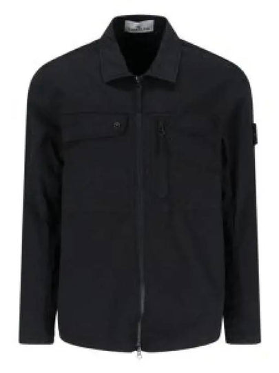 Supima Cotton Twill Stretch-TC Jacket Black - STONE ISLAND - BALAAN 2