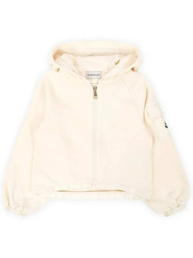 Kids Pocket Wappen Patch Hood Zip up Ivory 8G00020 809AG 050 8 10A - MONCLER - BALAAN 1