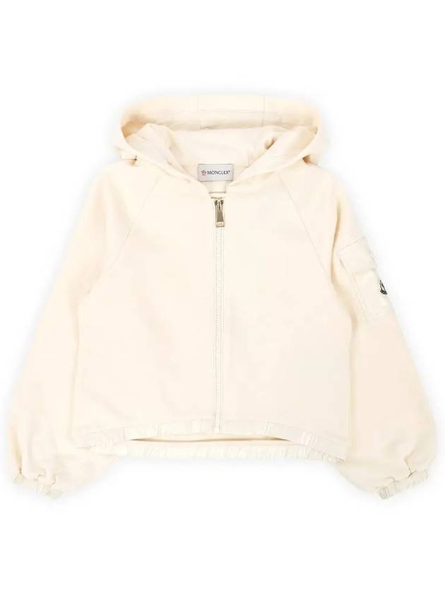 Kids Pocket Wappen Patch Hood Zip up Ivory 8G00020 809AG 050 8 10A - MONCLER - BALAAN 1