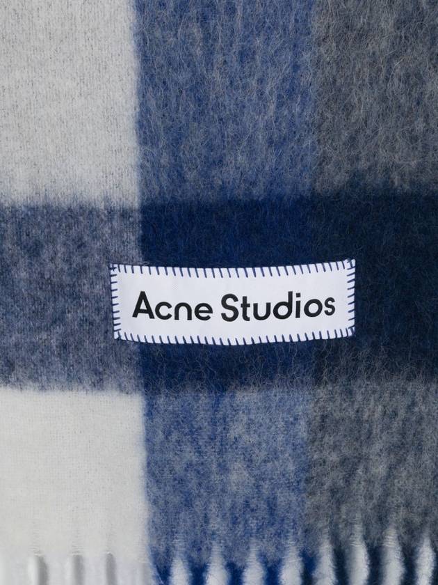 Check Mohair Muffler Royal Blue - ACNE STUDIOS - BALAAN 3