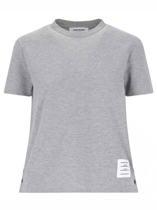 Center Back Stripe Classic Cotton Pique Relaxed Fit Short Sleeve T-Shirt Grey - THOM BROWNE - BALAAN 2