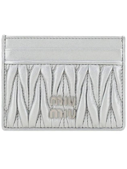 Matelasse Nappa Leather Card Wallet Silver - MIU MIU - BALAAN 2