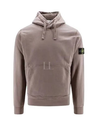 Logo Patch Drawstring Hoodie Grey - STONE ISLAND - BALAAN 2