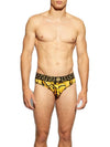 Men's Greca Border Barocco Print Briefs Yellow - VERSACE - BALAAN 3