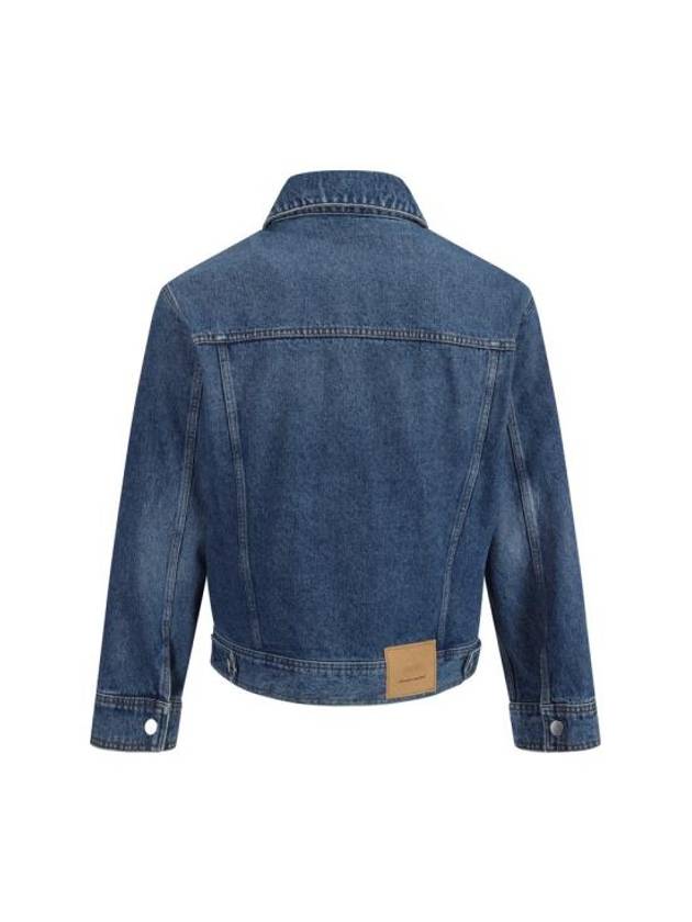 Paris Logo Patch Flap Pocket Cotton Denim Jacket Blue - AMI - BALAAN 3