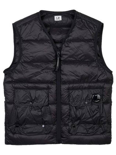 Lens Detail Zip-Up Quilted Vest Black - CP COMPANY - BALAAN 2