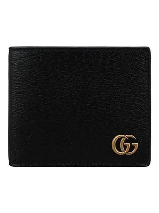 GG Marmont Leather Bi Fold Wallet Black Gold - GUCCI - BALAAN 2