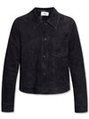 Suede Shirt Jacket Black - AMI - BALAAN 1