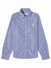 Fox Head Stripe Long Sleeve Shirt Blue - MAISON KITSUNE - BALAAN 2