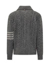 4-Bar Arm Band Knit Cardigan Grey - THOM BROWNE - BALAAN 3